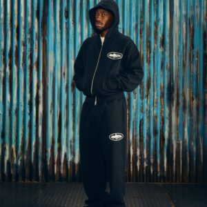 ISLAND PUFF PRINT OPEN HEM SWEATPANT [BLACK] - Image 4