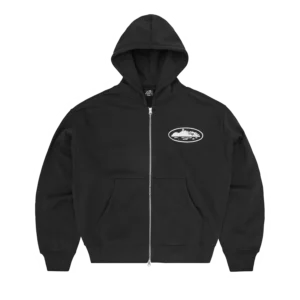 ISLAND PUFF PRINT ZIP HOODIE [BLACK]