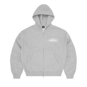 ISLAND PUFF PRINT ZIP HOODIE [HEATHER GREY]
