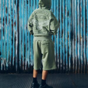 DIPLOMATIC SWEATSHORT [OLIVE] - Image 4