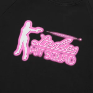 LADIES HIT SQUAD BABY TEE [BLACK] - Image 3